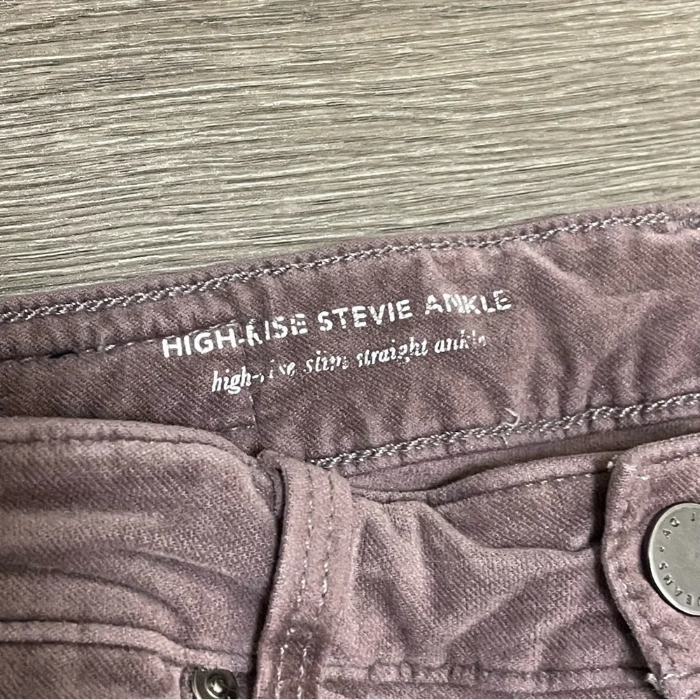 Anthropologie AG High Rise Stevie Ankle Gray Taupe Velvet Slim Straight Sz 25R.